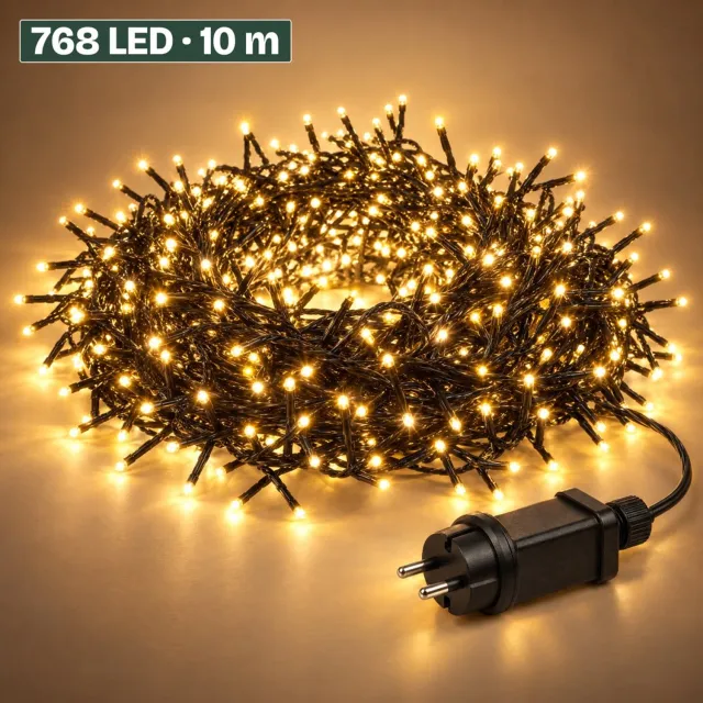 Levano Kerstboomverlichting 768 LED 9,9 m Warm Wit - Kerstverlichting Binnen en Buiten - Clusterverlichting - Kerstlampjes - Kerstboom Lampjes - Kerstversiering - Kerstlichtjes - Treecluster - Sfeerverlichting - LED Lichtsnoer