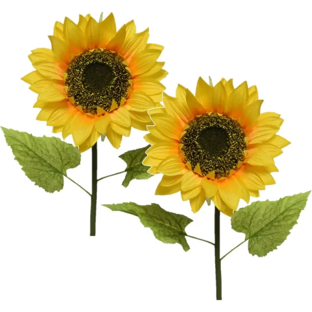 Bellatio Flowers & Plants Set van 6x stuks gele zonnebloemen kunstbloemen 76 cm - Bloemen/planten geel