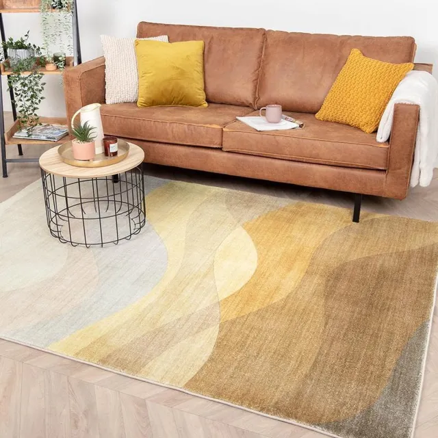 Fraai Modern vloerkleed - Field Geel | Lopen op wolken - 230x330cm