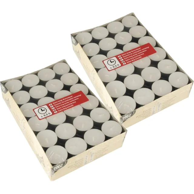 Conpax Candles Waxinelichtjes - 216x stuks - 6 branduren - Theelichtjes - kaarsjes wit