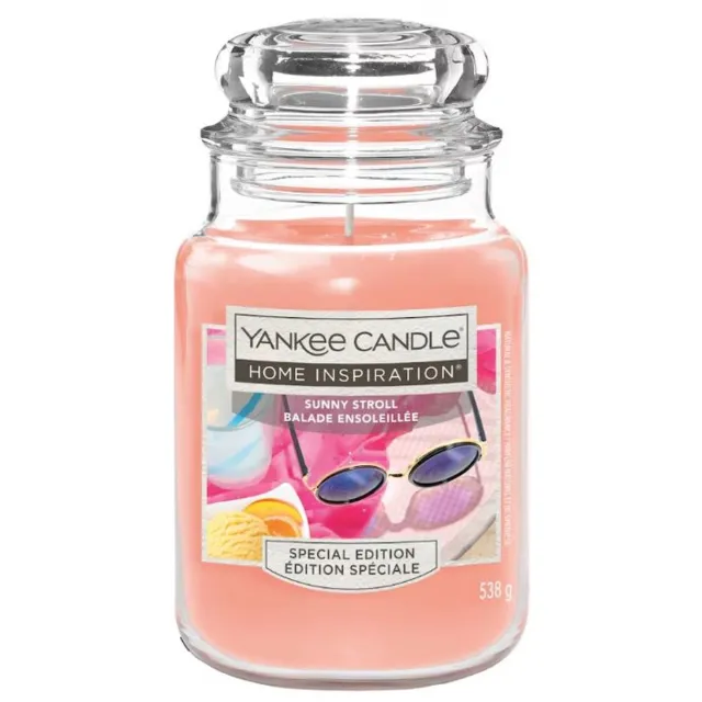 Yankee Candle Home Inspiration - Sunny Stroll Large Jar - tot 150 branduren Roze