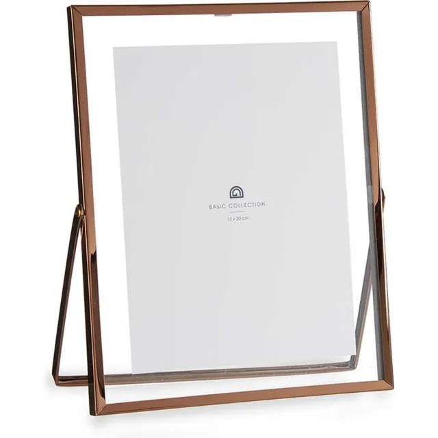 Giftdecor Fotolijstje voor 15 x 20 cm foto - koper - metaal - Modern - frame 20 x 25 cm - staand