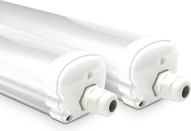HOFTRONIC S Series - 2 Pack LED TL armaturen 150cm - IP65 waterdicht - 4000K Neutraal wit licht - 48W 5760 Lumen - Koppelbaar - Tri-Proof plafondverlichting - TL LED verlichting met armatuur