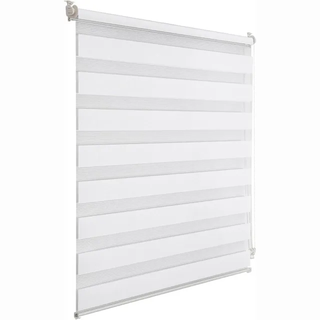JGS Premium - Dubbel rolgordijn voor ramen | Geen boren nodig | Doorlicht en verduistering | Traploos verstelbaar | Wit | 85 x 100 cm Any