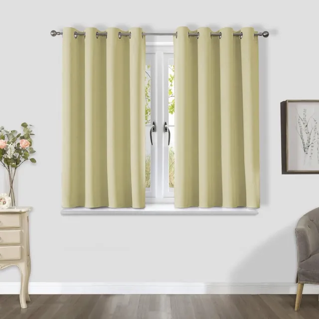 Ibenzoa Dubbelzijdige Verduisterende Gordijnen - Biscotti Beige - Set van 2