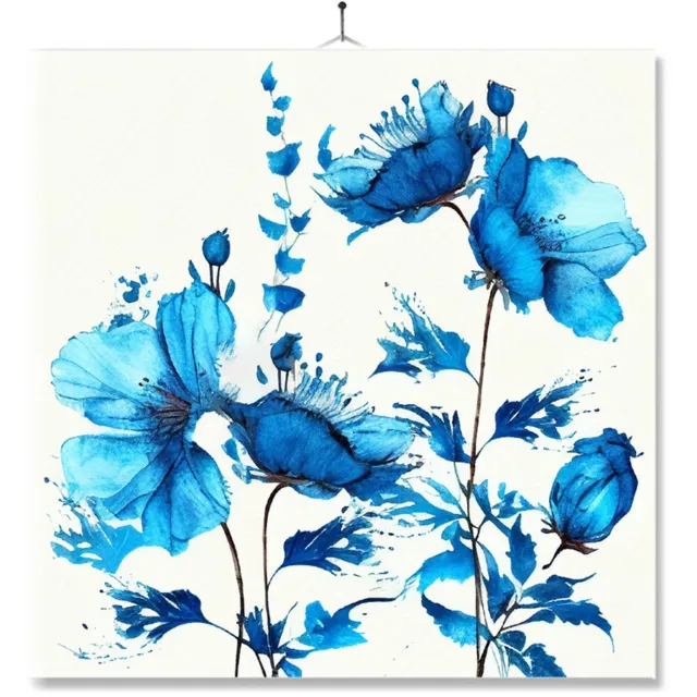 MC Living Tegel Met Opdruk | Kado | Cadeau | Delfs blauwe bloemen Ontwerp 13