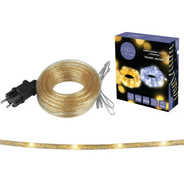 MOON in the room Decoratiesnoer - Kerstverlichting 100 LED's - Warm wit - 10 m - Gold met glitter