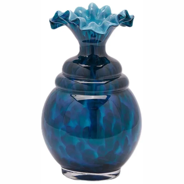 EDG - Enzo De Gasperi EDG - Vaas- Glas - blauw - D19 x H31 cm - Opening 3,5 cm