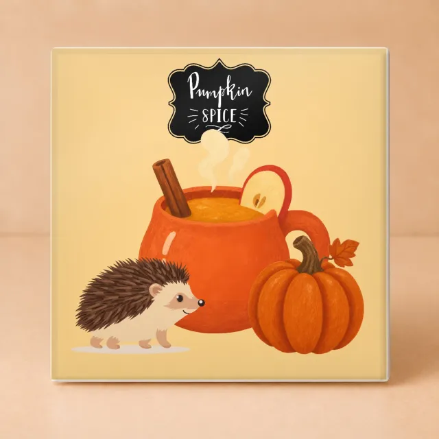 Bedruk King Warme en sfeervolle Pumpkin Spice Tegel – Gezellige Keramiek Decoratie voor Herfstliefhebbers - 15 x 15 cm Wit