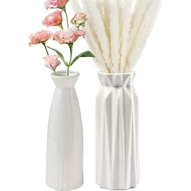 PromoHome Keramische Bloemenvaas - Moderne Woonkamer Decoratie Wit