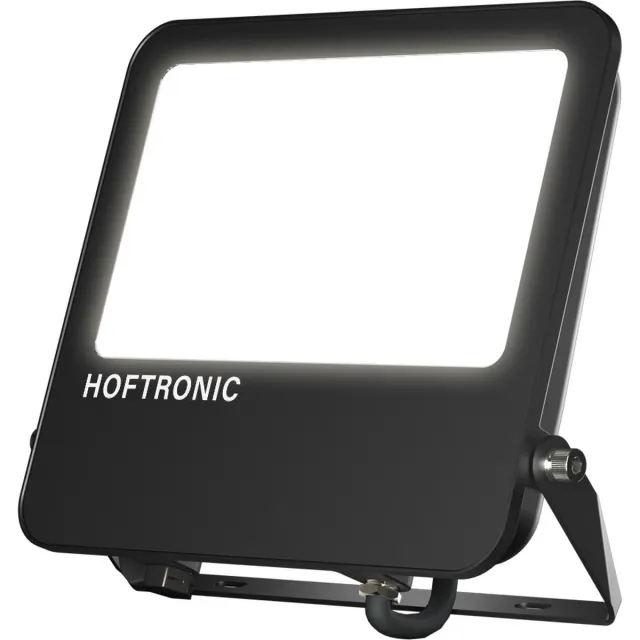 HOFTRONIC Luxor V2 LED Schijnwerper 100 Watt 16000 Lumen (160lm/W) - 4000K Neutraal wit licht - IP65 waterdicht - Incl. Ventilatieplug - 5 jaar garantie Zwart