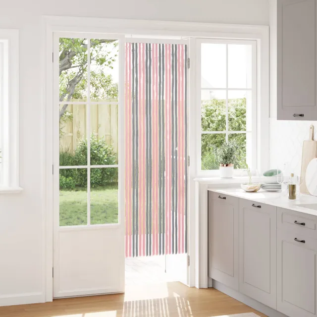 vidaXL Insecten Gordijn Chenille Zilvergrijs en Roze 56 x 185 cm