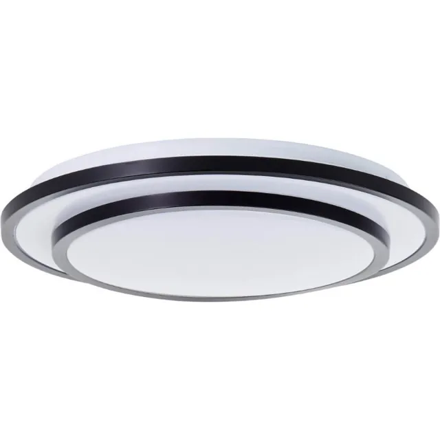 Brilliant Luciano - Plafondlamp - LED 24W 3000K - Zwart Zwart Wit