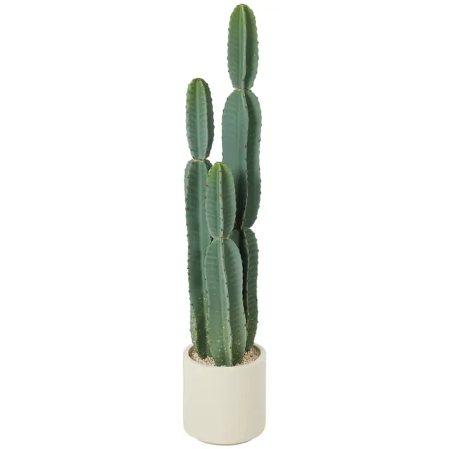 ZYLARO Kunstcactus - 111 cm - Inclusief pot - Voor kantoor en woonkamer Groen