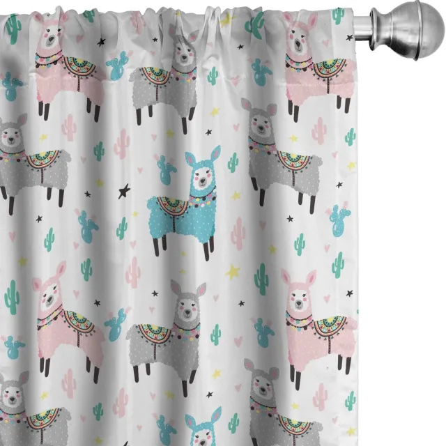ABAKUHAUS Lama Gordijnen – 2x75x225 cm, Multi-kleur, microvezel Mehrfarbig