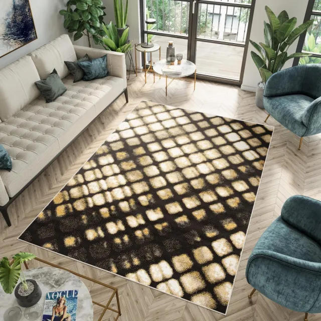 Tapiso Fiesta Vloerkleed Slaapkamer Woonkamer Tapijten Bruin Oranje6
