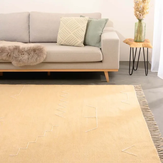 Boho&me Bohemian vloerkleed - Cueva geel/beige 140x200
