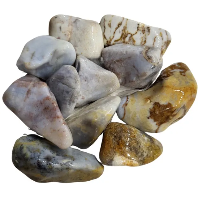 Ruben Robijn Chalcedoon trommelstenen 250 gr. (mt3) Blauw