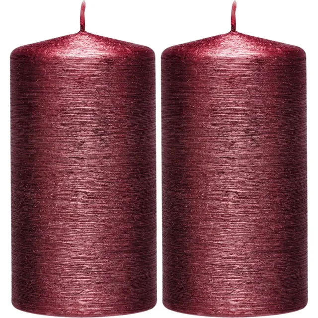 Enlightening Candles 2x Rode cilinderkaarsen/stompkaarsen 7 x 13 cm 25 branduren - Geurloze kaarsenen rood - Woondecoraties
