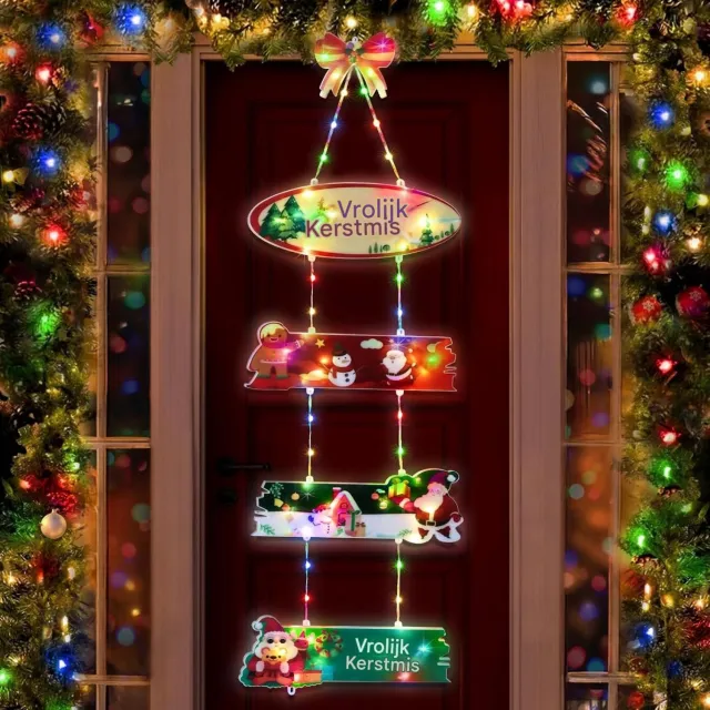 longziming Kerst LED Lichtslinger - Feestelijke Verlichting - Decoratieve Slinger - 72 Kleurrijke LEDs - Duurzaam Plastic Materiaal - 8 Lichtmodi - Draadloos Gebruik Gemak - 1 Set