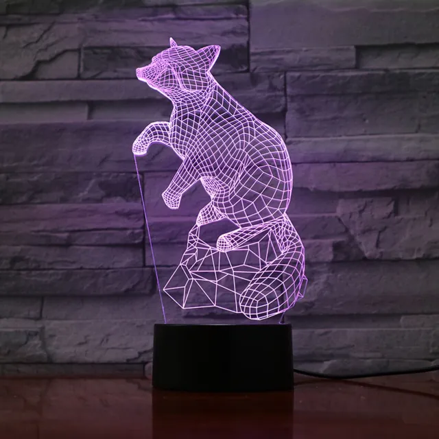 MC Living 3D Led Lamp Met Gravering - RGB 7 Kleuren - Bever