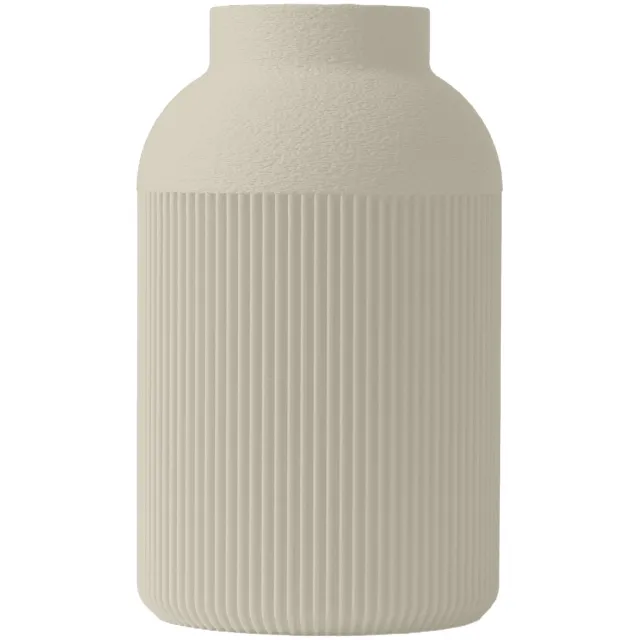 Layvo PAXON Vaas - Crème - D15 x H25 cm - droogbloemen vaas - moderne vaas - gerecycled plastic