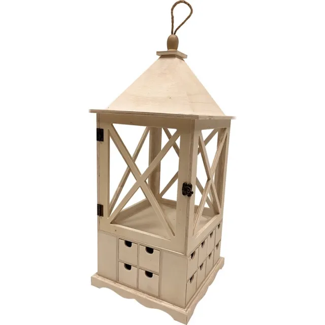 Artemio Adventskalender lantaarn 52x52x25 cm Beige
