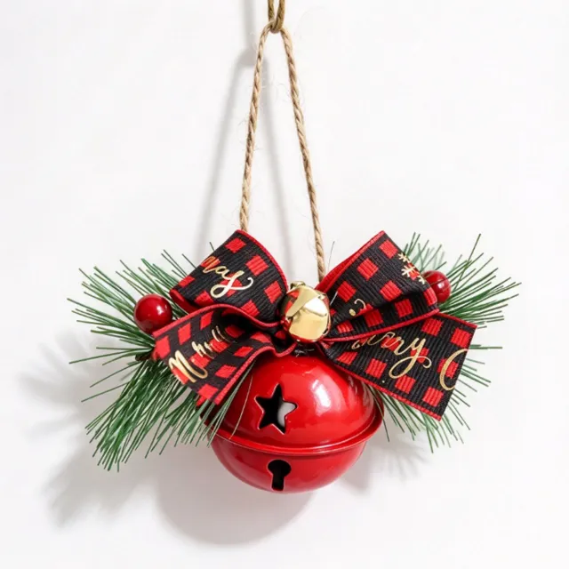 Sanorum Kerstornamenten - Kerstboomversiering - Klokvormige Ornamenten - Feestelijke Decoratie - Klaar om op te Hangen - Kerstcadeaus - Geschikt voor kerstbomen, kransen, ramen en diverse kerstdecoraties - 1 Stuk - Rode Ronde Bel rood