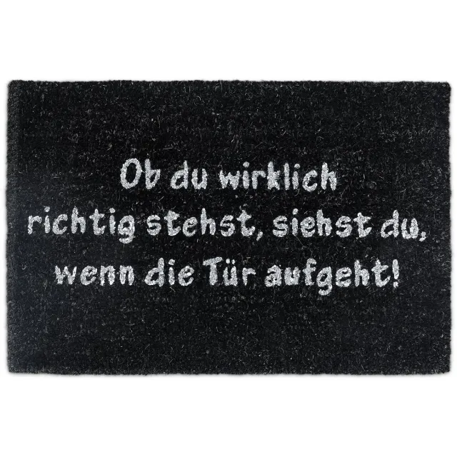 Relaxdays deurmat kokos - met spreuk - 40 x 60 cm - antislip - rechthoekig - binnen en buiten Wit