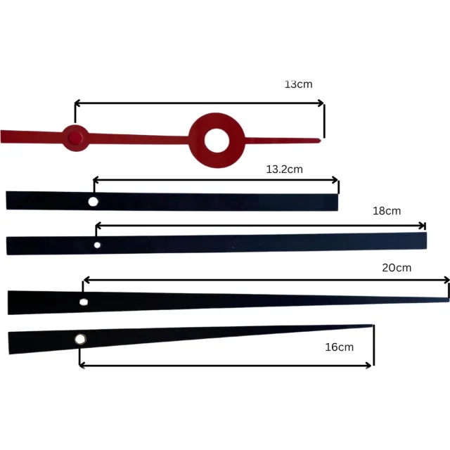 NeXtime DIY – Klokonderdelen – Set XL – Metaal – Zwart – Stil Uurwerk + Wijzers