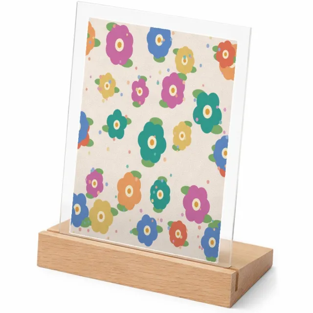 Mr Cadeautjes Glasframe met vaste tekst - design Bloemenveld | cadeau Wit