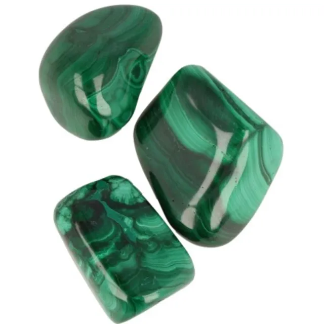 Ruben Robijn Malachiet 3 st. trommelstenen (2-3 cm) Groen