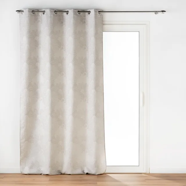 Douceur d intérieur Douceur d'intérieur - Jacquard gordijn met ringen TEORA, 140 x 260 cm Beige