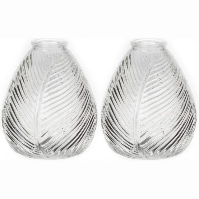 Bellatio Design Bloemenvaas - 2x - helder transparant glas - D14 x H16 cm - vaas