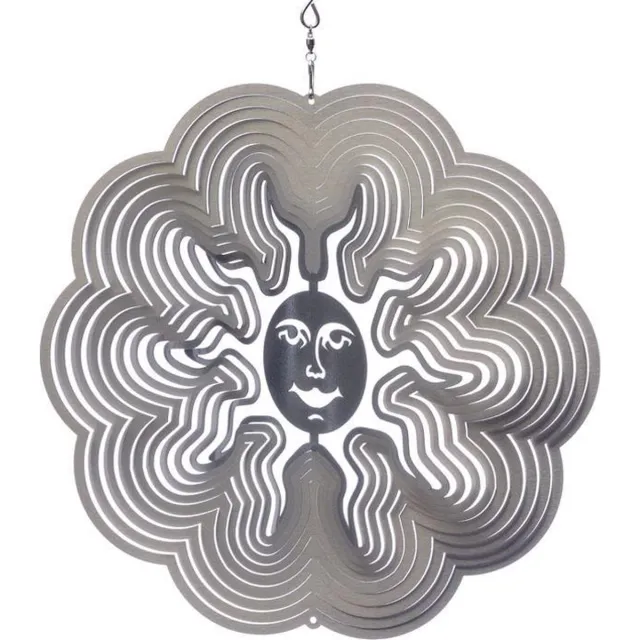 Spin Art/Cooking Vinyl Windspinner, Spin Art, RVS, Zon/Sun, 060SU108, Zilverkleurig, Ø15cm