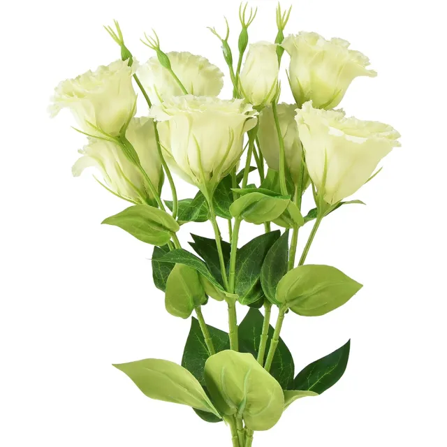Viana Kunstbloemen Eustoma Lisianthus geelgroen 52cm 5 st
