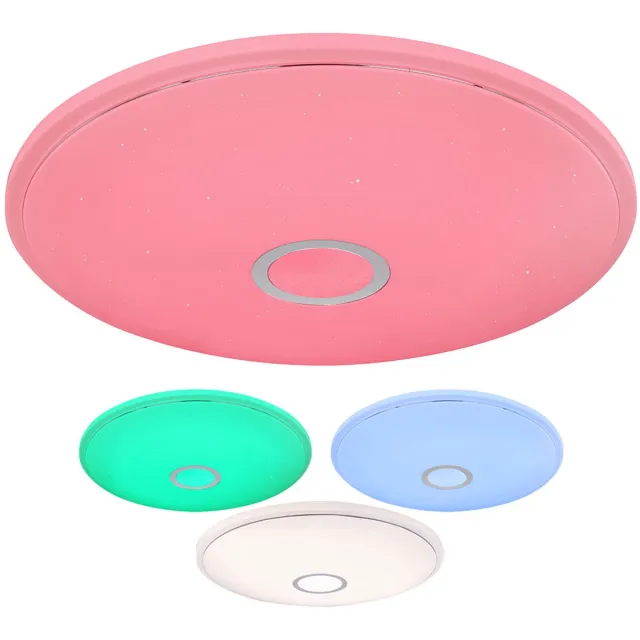 Globo Lighting Plafondlamp Slimme LED dimbare plafondlamp Kleurwissel app met stembediening via app, kleurwissel, chromen ring, 1x 30 W 2250lm 3000-6000K, DxH 68x9 cm Wit