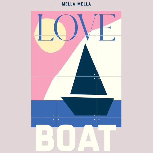 IXXI Love Boat II, Mella Mella - 60 x 80 cm - Grote wanddecoratie en posters - Grafisch Ontwerp, Minimalisme, Illustraties, Geometrische Kunst Roze / Warme kleuren