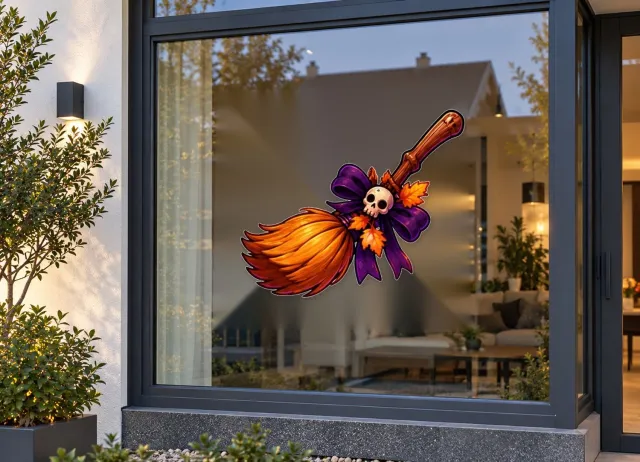 De Stickerman Halloween Raamsticker 75cm Breed Herbruikbaar Weerbestendig (CV6) Multi