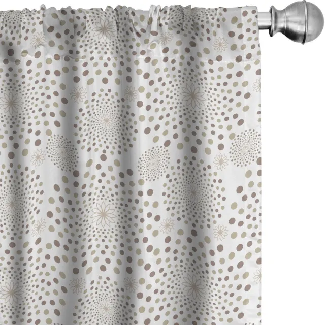 ABAKUHAUS Gordijnen – 2x75x175 cm – microvezel, bloemmotief, halfverduisterend Tan Taupe Beige
