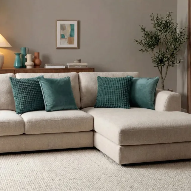 Dutch Decor KUSSENHOES-SET - 4-delig - Texture Harmony - 45x45 cm - exclusief binnenkussens - groen