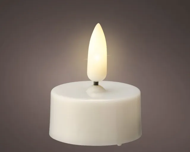 Lumineo LED theelicht waxinelicht wit - set van 6 - ø3,8x4,7 cm