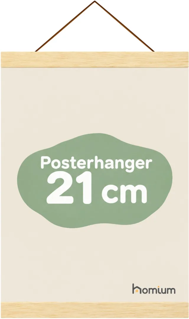 Homium Posterhanger 21 cm - Marupa hout - poster ophangsysteem - Posterlijst - Posterhouder