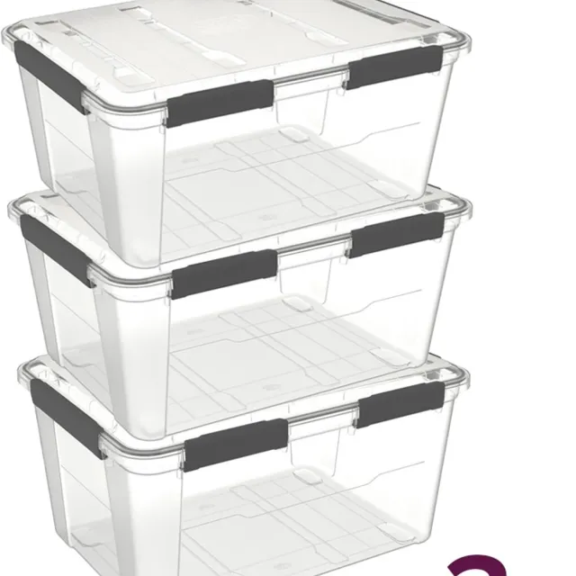 5Five® Waterdichte opbergbox 75 liter (voordeelbundel) Five® - Heavy Duty - Transparant - Stapelbaar | Nestbaar | Met deksel | Waterdicht | Heavy Duty - Opbergbox met deksel - Opslagbak - Opslagbox- Opbergbak
