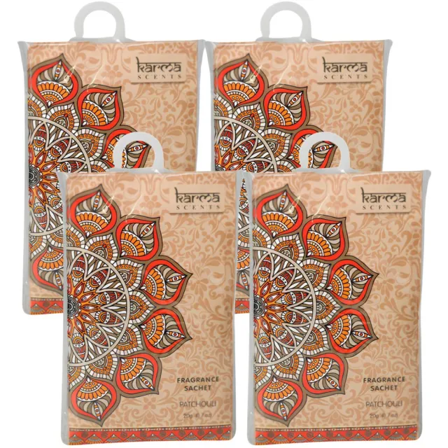 Home & Styling Geurzakjes Patchouli geur - set 12x stuks - met ophanghaak - geurkaartjes/luchtverfrisser - kasthangers Multi