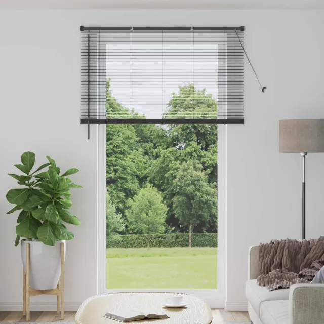 vidaXL Venetiaanse jaloezie Zilvergrijs 213 x 130 cm 25 mm PVC