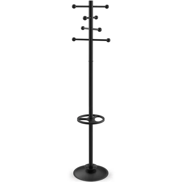 Maul kapstok Saphir, uit metaal, hoogte 171 cm, 8 ophanghaken met parapluhouder, zwart RAL9004