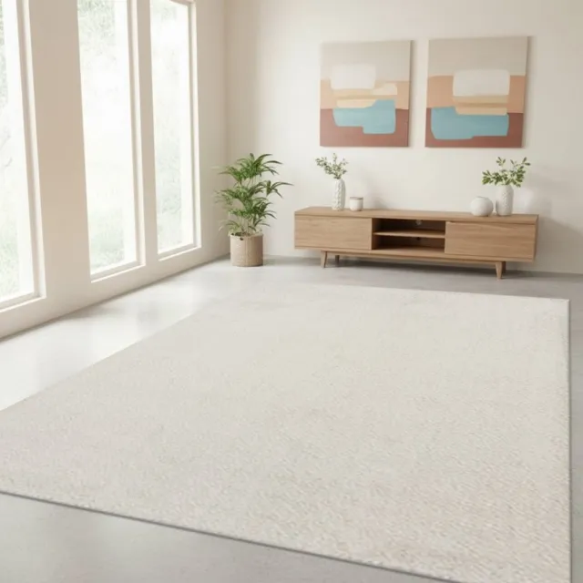 TapisTrend Designer tapijt Crème 80x150 cm Modern, crèmekleurig, dik vloerkleed voor de woonkamer, slaapkamer en eetkamer Beige