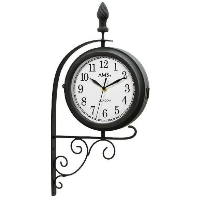 AMS doppelseitige Wandklok AMS - 9433 Zwart