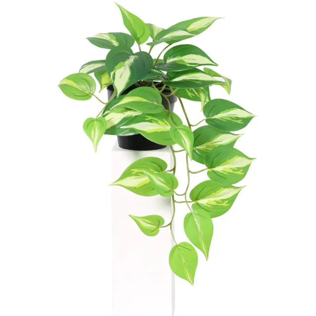 Trendyplants Kunst Epipremnum Variegata - Drakenklimop - Kunstplant - Hoogte 37cm - Potmaat Ø9cm Groen
